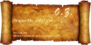 Ongerth Zóra névjegykártya